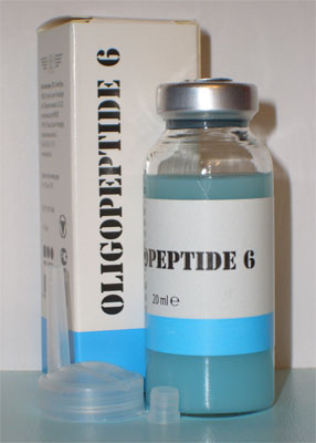 Компания «ННПЦТО» : Олигопептид 06 (OLIGOPEPTIDE 6) применяется для омоложения печени, регулирует процессы метаболизма в печени, нормализует синтез белка в клетках печени, способствует восстановлению функций гепатоцитов (флакон 20 мл)